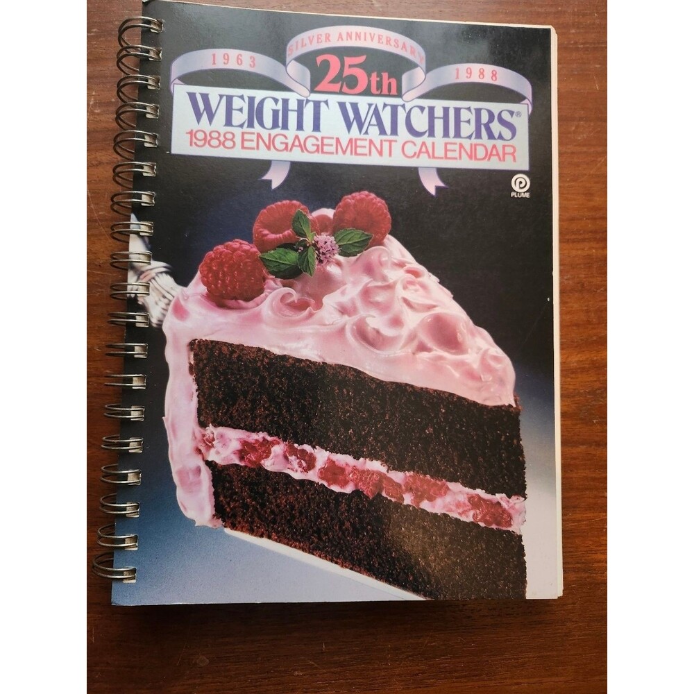 Weight Watchers 1988 Engagement Calendar 25th Silver Anniversary Plume